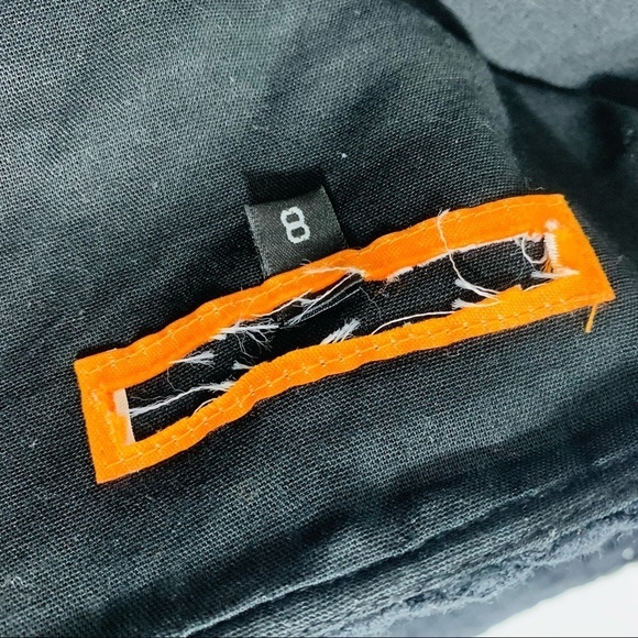 Vtg Crochet knit black A-line mini skirt floral ribbon trim women’s size 8 - Picture 6 of 8